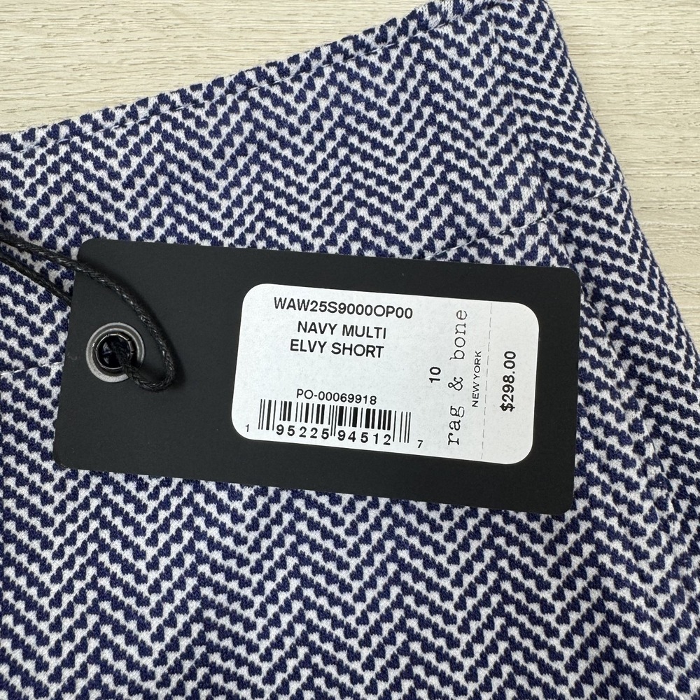 Rag & Bone Elvy Chevron Shorts Womens 10 Navy $298 - Picture 7 of 12